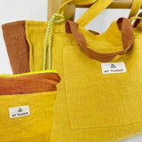 Sac Shopper Pack Lin Moutarde + <tc>Trousse de Toilette</tc>