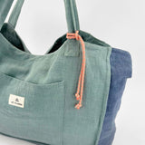 Sac moyen en lin vert + <tc>Trousse de Toilette</tc>