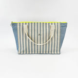 <tc>Bolsa de viagem maxi listrada azul marinho</tc>