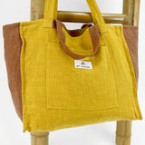 Sac Shopper Pack Lin Moutarde + <tc>Trousse de Toilette</tc>